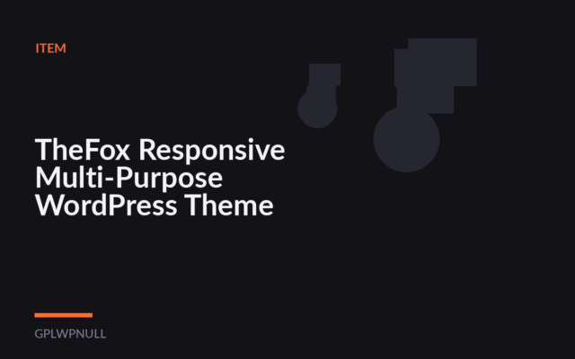 TheFox Responsive Multi-Purpose WordPress Theme