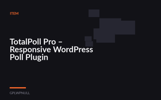 TotalPoll Pro – Responsive WordPress Poll Plugin