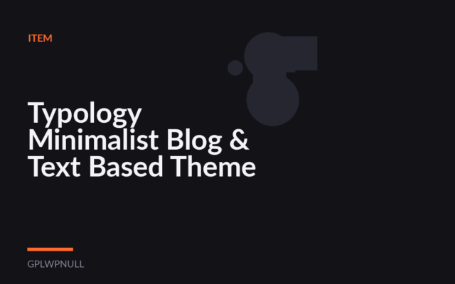 Typology Minimalist Blog & Text Based Theme