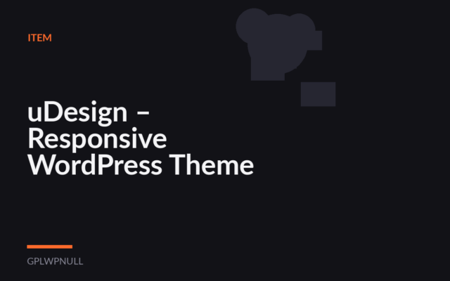 uDesign – Responsive WordPress Theme