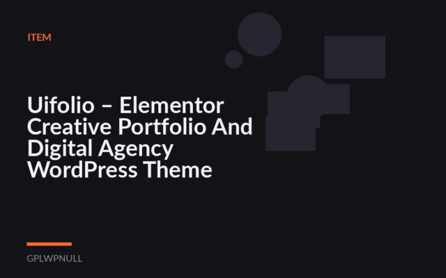 Uifolio – Elementor Creative Portfolio And Digital Agency WordPress Theme