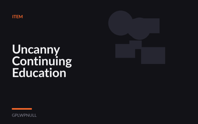 Uncanny Continuing Education