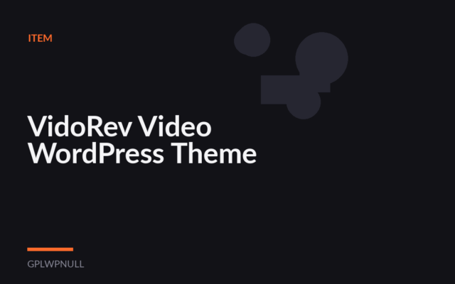 VidoRev Video WordPress Theme