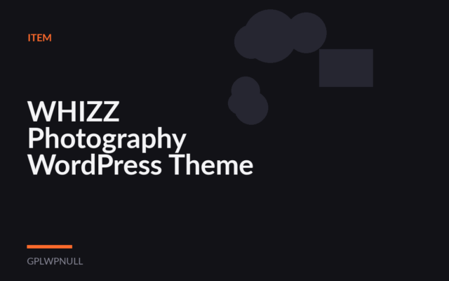 WHIZZ Photography WordPress Theme