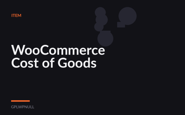 WooCommerce Cost of Goods