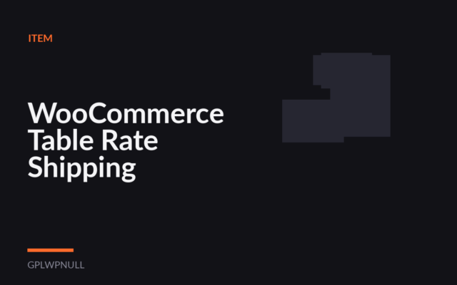WooCommerce Table Rate Shipping