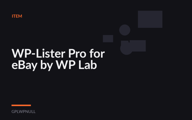 WP-Lister Pro for eBay by WP Lab