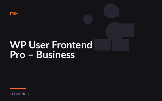 WP User Frontend Pro – Business
