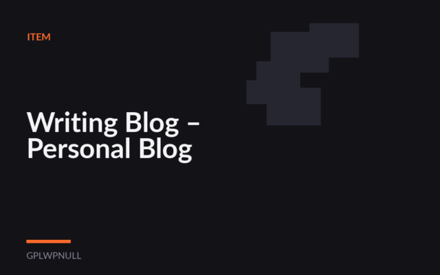 Writing Blog – Personal Blog