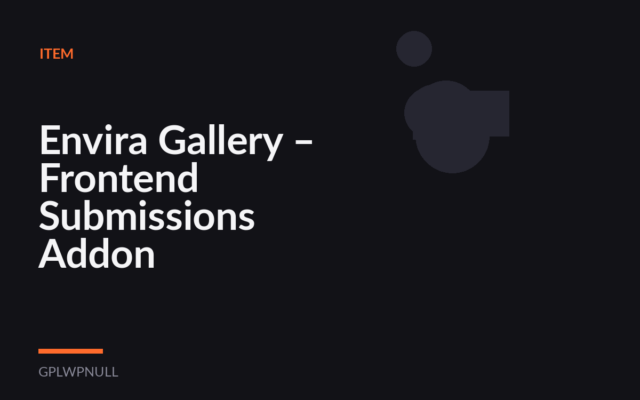 Envira Gallery – Frontend Submissions Addon