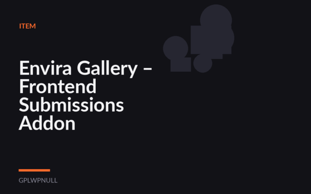 Envira Gallery – Frontend Submissions Addon