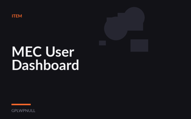 MEC User Dashboard