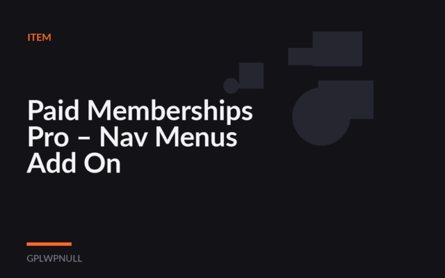 Paid Memberships Pro – Nav Menus Add On