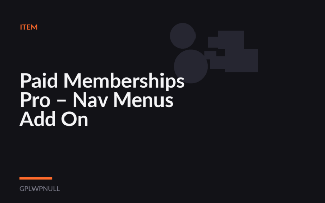 Paid Memberships Pro – Nav Menus Add On