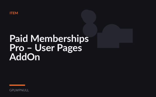 Paid Memberships Pro – User Pages AddOn