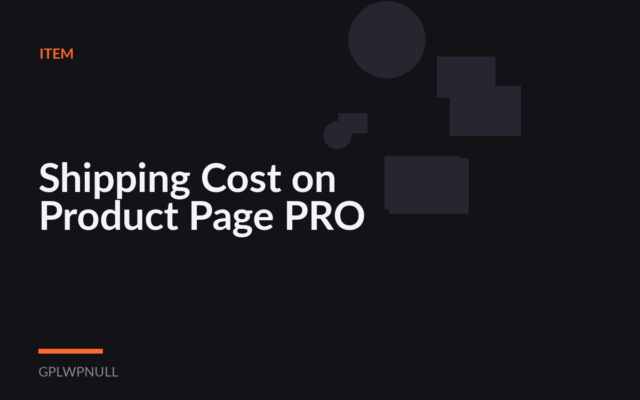 Shipping Cost on Product Page PRO
