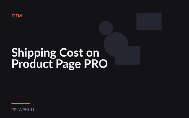 Shipping Cost on Product Page PRO