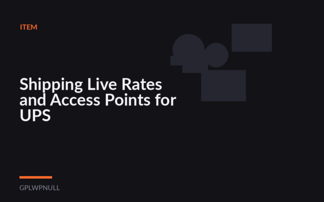 Shipping Live Rates and Access Points for UPS