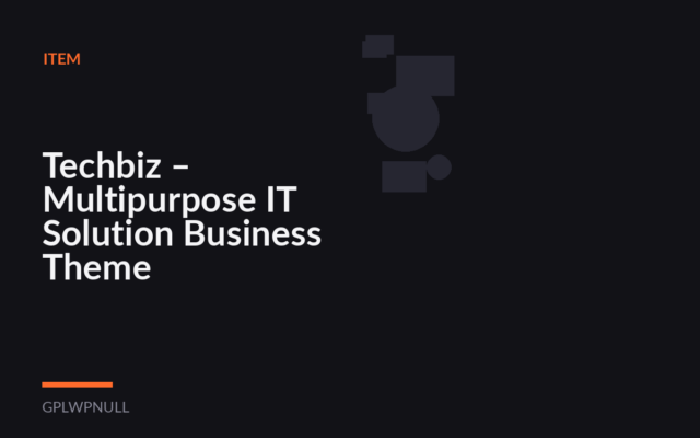 Techbiz – Multipurpose IT Solution Business Theme