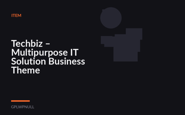 Techbiz – Multipurpose IT Solution Business Theme