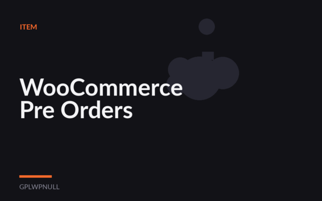 WooCommerce Pre Orders
